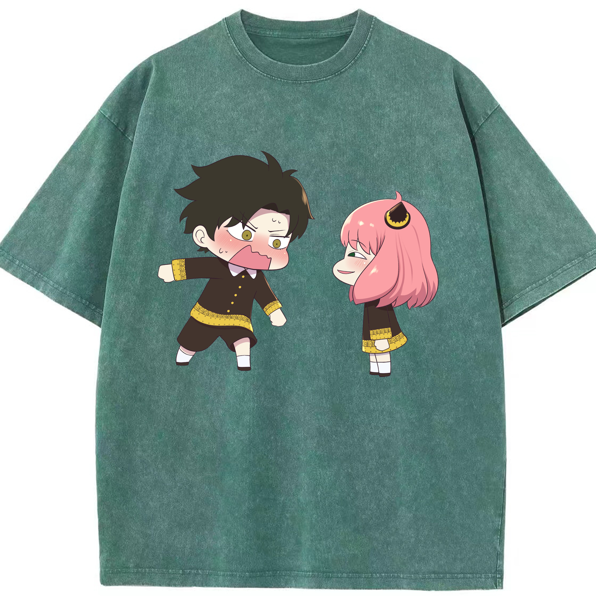 （画像用） SPY×FAMILY间谍家家酒 綿100% ヴィンテージ風 半袖Tシャツ（フロントプリント）